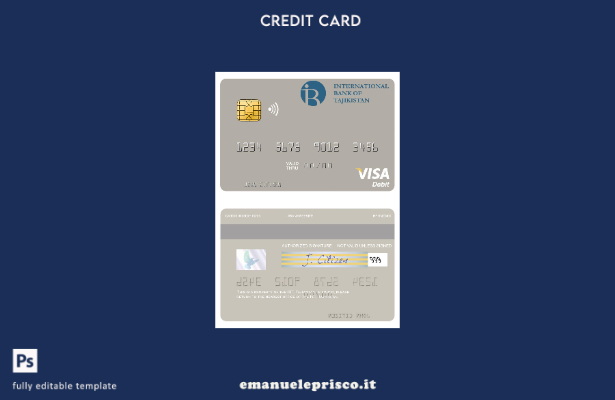 modello di carta di debito visto Tagikistan IBT in stile verificato